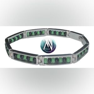 Stainless steel ilde de Ogun Bracelet (Czech Beads) yoruba religion africana